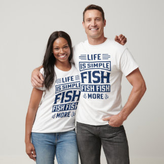 人生はシンプル魚 Tシャツ