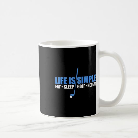 人生はシンプル ゴルフをするために生きる コーヒーマグカップ (右)
