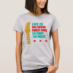 人生はスイートソングギター Tシャツ