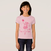 人生はダンスバレリーナ女の子の子供ピンクのTシャツ Tシャツ (正面フル)