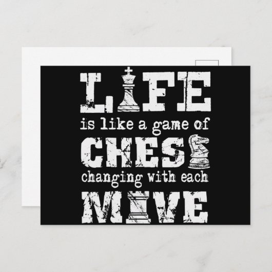 人生はチェスのゲームのようで、それぞれに変化をもたらす シーズンポストカード (正面/裏面)