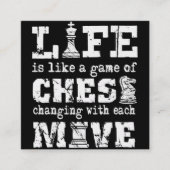 人生はチェスのゲームのようなものだ – それぞれで変化する スクエア名刺 (正面)