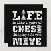 人生はチェスのゲームのようなもので、それぞれによって変わる 招待状 (正面/裏面)