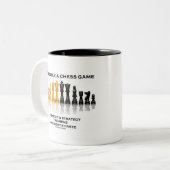 人生はチェスのゲームの先見の戦略の急ぎ ツートーンマグカップ (正面左)