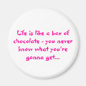 人生はチョコレートの磁石の箱のようなものだ マグネット (正面)