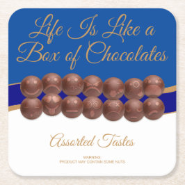 人生はチョコレートの箱のようなもの スクエアペーパーコースター