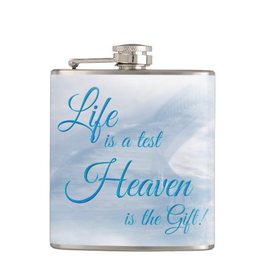 人生はテスト天国はギフト フラスク (正面)