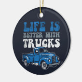 人生はトラックで良い休日ノベルティ セラミックオーナメント (左)