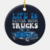 人生はトラックで良い休日ノベルティ セラミックオーナメント (裏面)