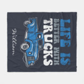 人生はトラックで良い休日ノベルティ フリースブランケット (正面(横))