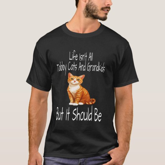 人生はトラ猫と孫だけじゃないけれど Tシャツ (正面)