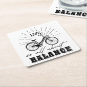 人生はバランスだ スクエアペーパーコースター (アングル)