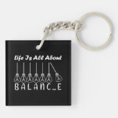 人生はバランスのインスピレーションやる気を起こさせるだ キーホルダー (裏面)