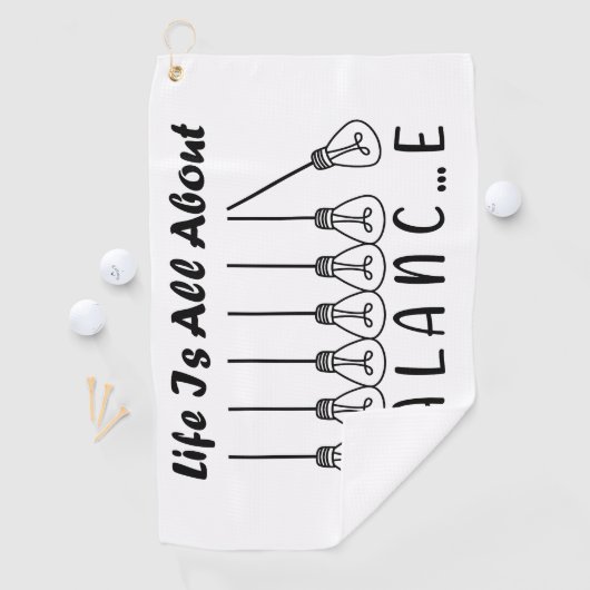 人生はバランスのインスピレーションやる気を起こさせるだ ゴルフタオル (インサイチュ)