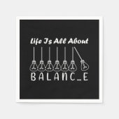 人生はバランスのインスピレーションやる気を起こさせるだ スタンダードカクテルナプキン (正面)