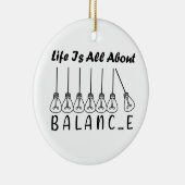 人生はバランスのインスピレーションやる気を起こさせるだ セラミックオーナメント (右)