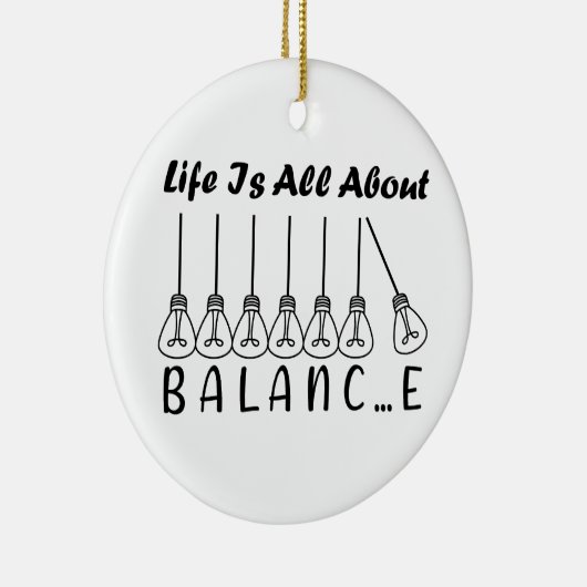 人生はバランスのインスピレーションやる気を起こさせるだ セラミックオーナメント (右)