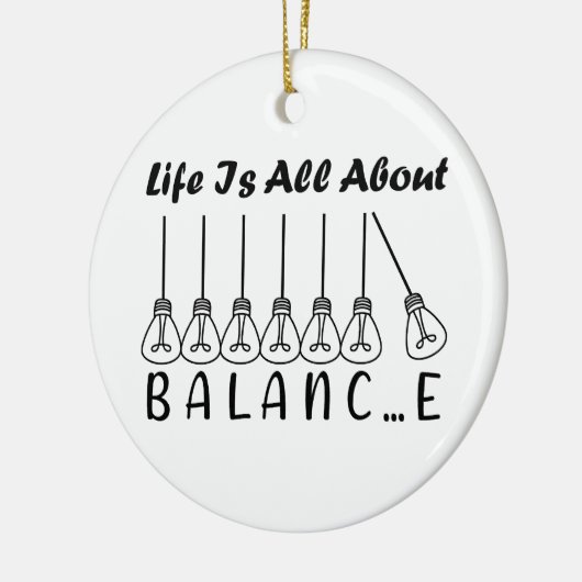 人生はバランスのインスピレーションやる気を起こさせるだ セラミックオーナメント (左)