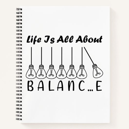 人生はバランスのインスピレーションやる気を起こさせるだ ノートブック (正面)