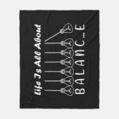 人生はバランスのインスピレーションやる気を起こさせるだ フリースブランケット (正面)