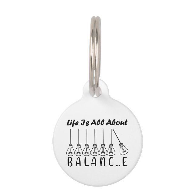 人生はバランスのインスピレーションやる気を起こさせるだ ペット　ネームタグ (正面)