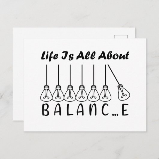 人生はバランスのインスピレーションやる気を起こさせるだ ポストカード (正面/裏面)