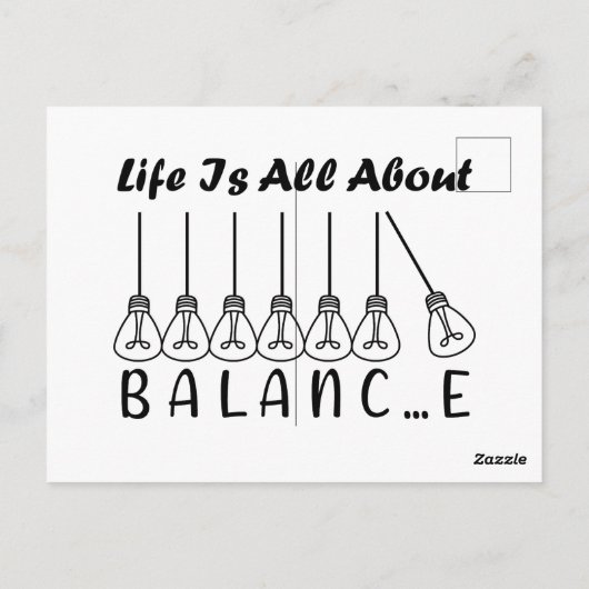 人生はバランスのインスピレーションやる気を起こさせるだ ポストカード (裏面)