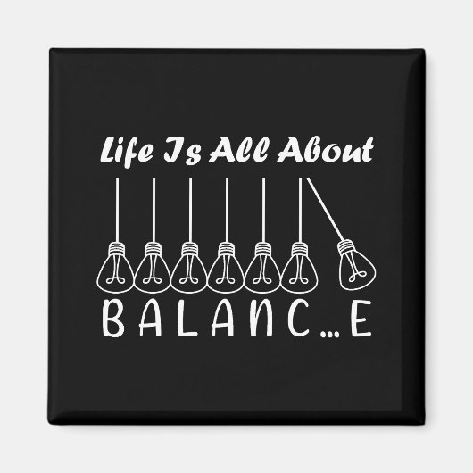 人生はバランスのインスピレーションやる気を起こさせるだ マグネット (正面)