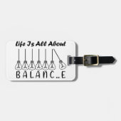 人生はバランスのインスピレーションやる気を起こさせるだ ラゲッジタグ (正面横)