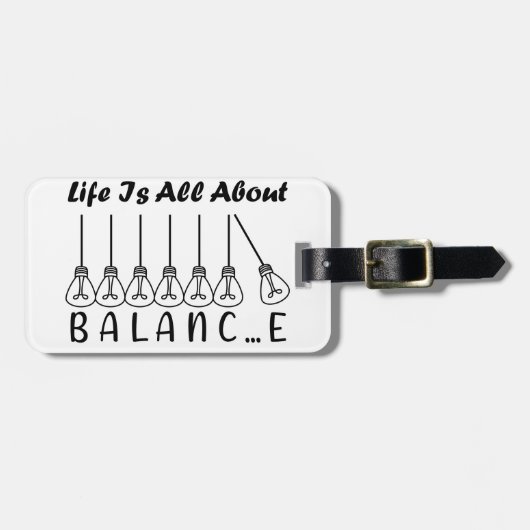 人生はバランスのインスピレーションやる気を起こさせるだ ラゲッジタグ (正面横)