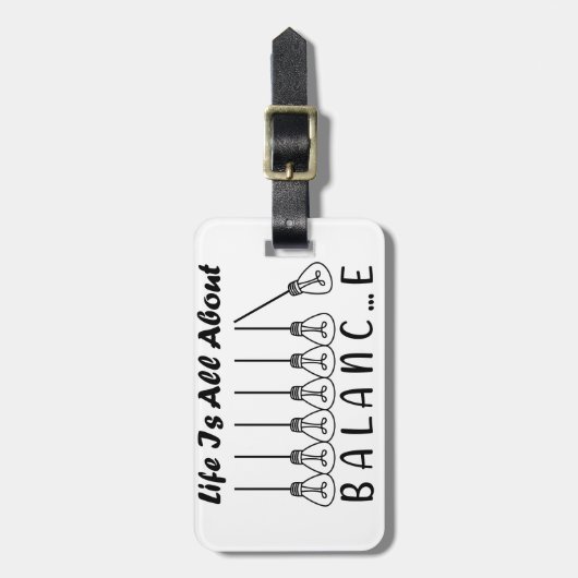 人生はバランスのインスピレーションやる気を起こさせるだ ラゲッジタグ (正面縦)