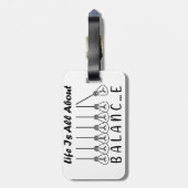 人生はバランスのインスピレーションやる気を起こさせるだ ラゲッジタグ (裏面縦)