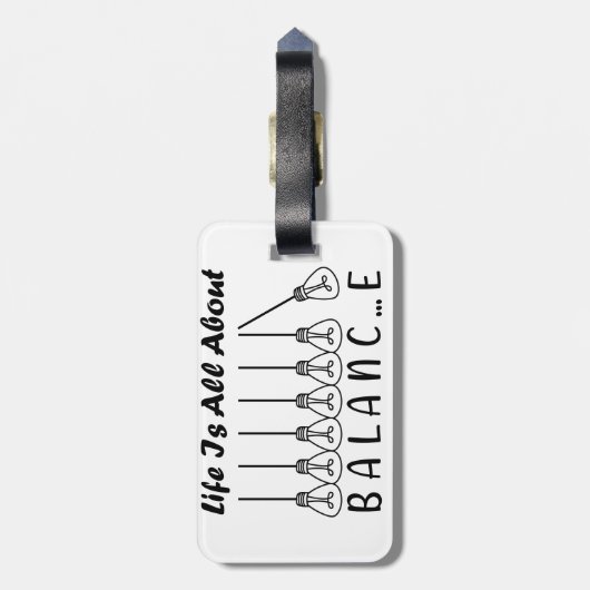 人生はバランスのインスピレーションやる気を起こさせるだ ラゲッジタグ (裏面縦)
