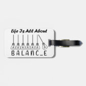 人生はバランスのインスピレーションやる気を起こさせるだ ラゲッジタグ (裏面横)