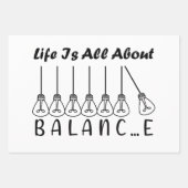 人生はバランスのインスピレーションやる気を起こさせるだ ラッピングペーパーシート (正面3)