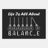 人生はバランスのインスピレーションやる気を起こさせるだ ラッピングペーパーシート (正面)