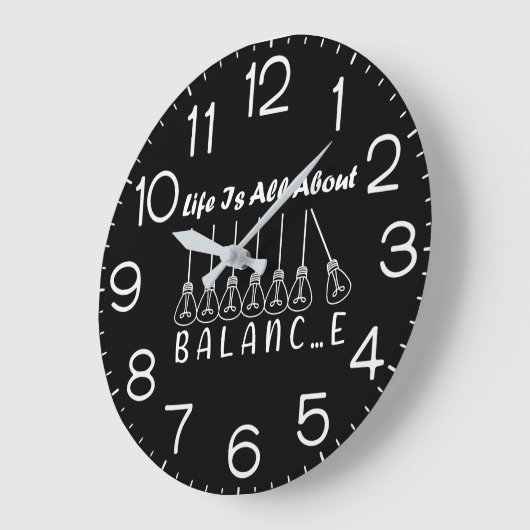 人生はバランスのインスピレーションやる気を起こさせるだ ラージ壁時計 (傾斜)