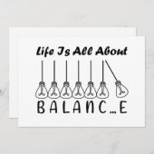 人生はバランスのインスピレーションやる気を起こさせるだ 招待状 (正面/裏面)