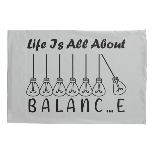 人生はバランスのインスピレーションやる気を起こさせるだ 枕カバー (裏面-左)