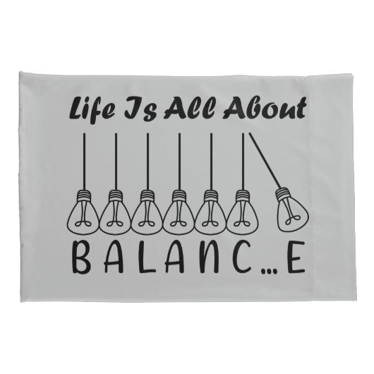 人生はバランスのインスピレーションやる気を起こさせるだ 枕カバー (裏面-右)