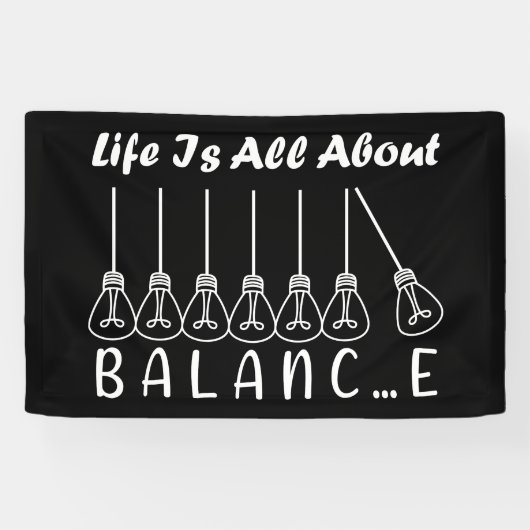 人生はバランスのインスピレーションやる気を起こさせるだ 横断幕 (横)