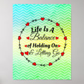 人生はバランスの取れた人生のルールインスパイアのサインで意欲を起こす。 ポスター (正面)