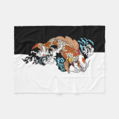 人生はバランスの問題です日本のコイ魚 フリースブランケット (正面(横))