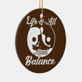 人生はバランス瞑想ヨガに関する セラミックオーナメント (右)