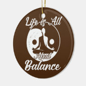 人生はバランス瞑想ヨガに関する セラミックオーナメント (左)