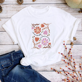 人生はバランス ボホ フローラルインスピレーションの引用 Tシャツ