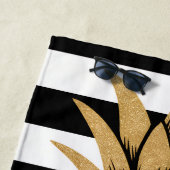 人生はパイナップルビーチでストライプ良い ビーチタオル (インサイチュ)