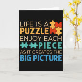 人生はパズル　それぞれのピースを楽しんで _ ジグソーパズル ラブ カード (黄色い花)
