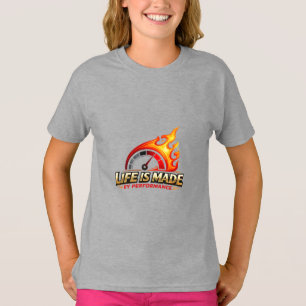 人生はパフォーマンスの炎の速度で構成されている レース Tシャツ