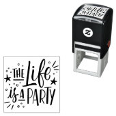 「人生はパーティー」のゴム印 セルフインキングスタンプ (インサイチュ)